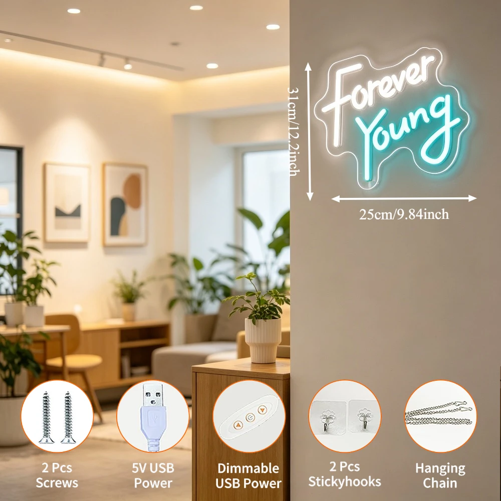 Znak Neonowy Forever Young LED – Outdoor Lighting Quotes recenzja i cena
