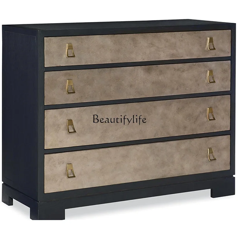 

LD33American-Style Antique Oak Classical Distressed Four-Bucket Cabinet Wall Entrance Complete Retro Locker