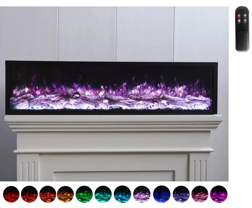 1200mm Customized CE Decor Flame Electric Fireplace Heater Insert Wall Mounted Led Smart Luxury Fireplace Electric Fire Place