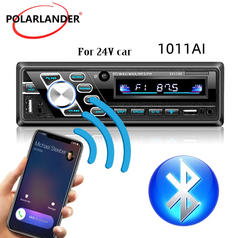 

1Din Bluetooth 4.2 Hands-free Car Radio 24V AUX Input Function Autoradio ISO Interface MP3 Player FM Radio Intelligent AI voice