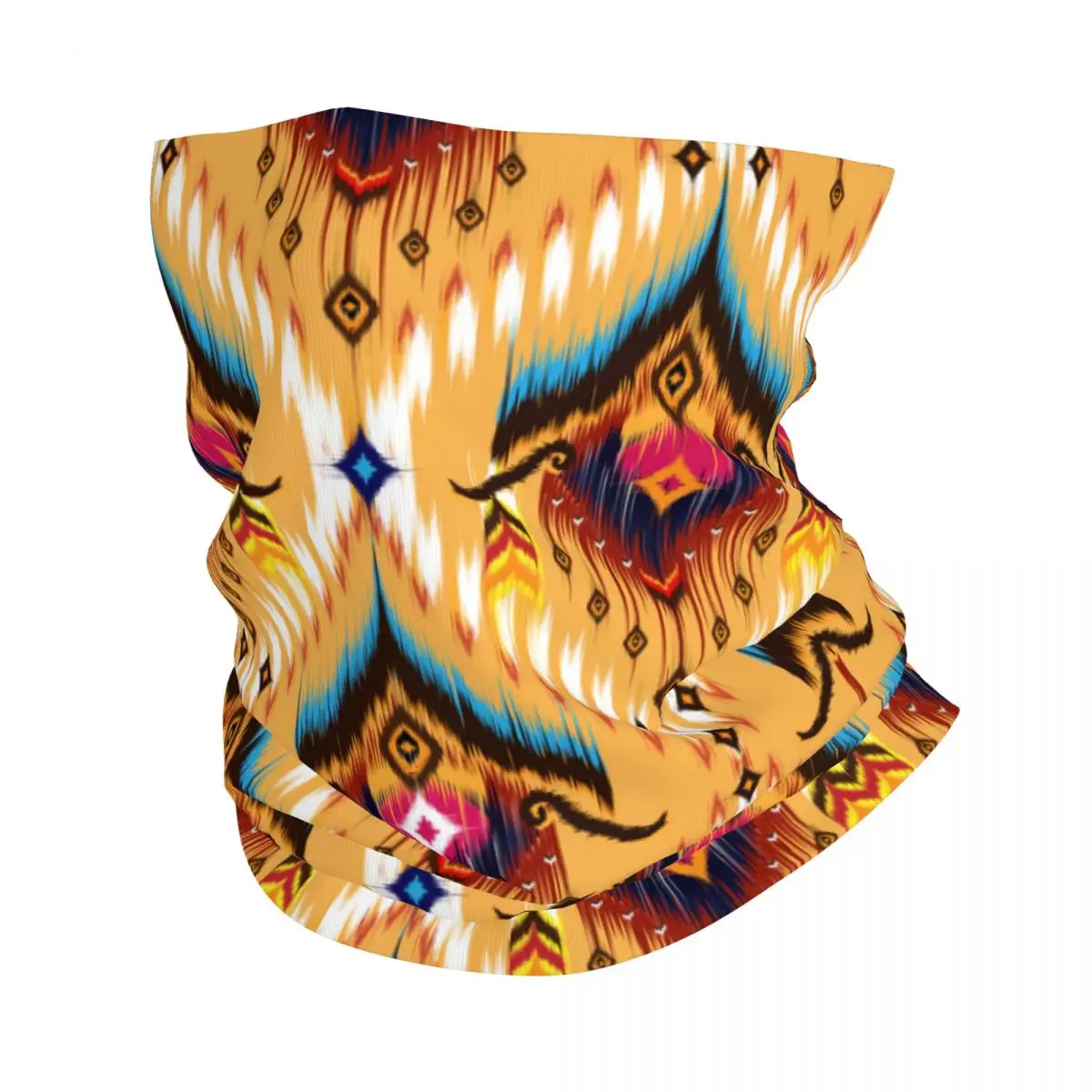 

Folk Ikat Pattern Thin Wrap Scarf Bandana Neck Gaiter Face Cover Headband