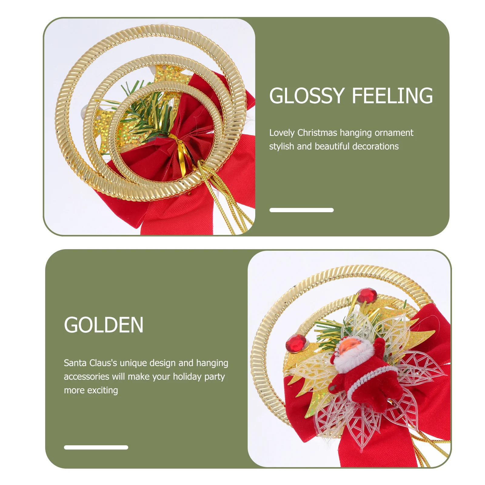

2 Pcs Pendant Ornaments Plastic Decorative Pendants Christmas Decorations Bell Xmas