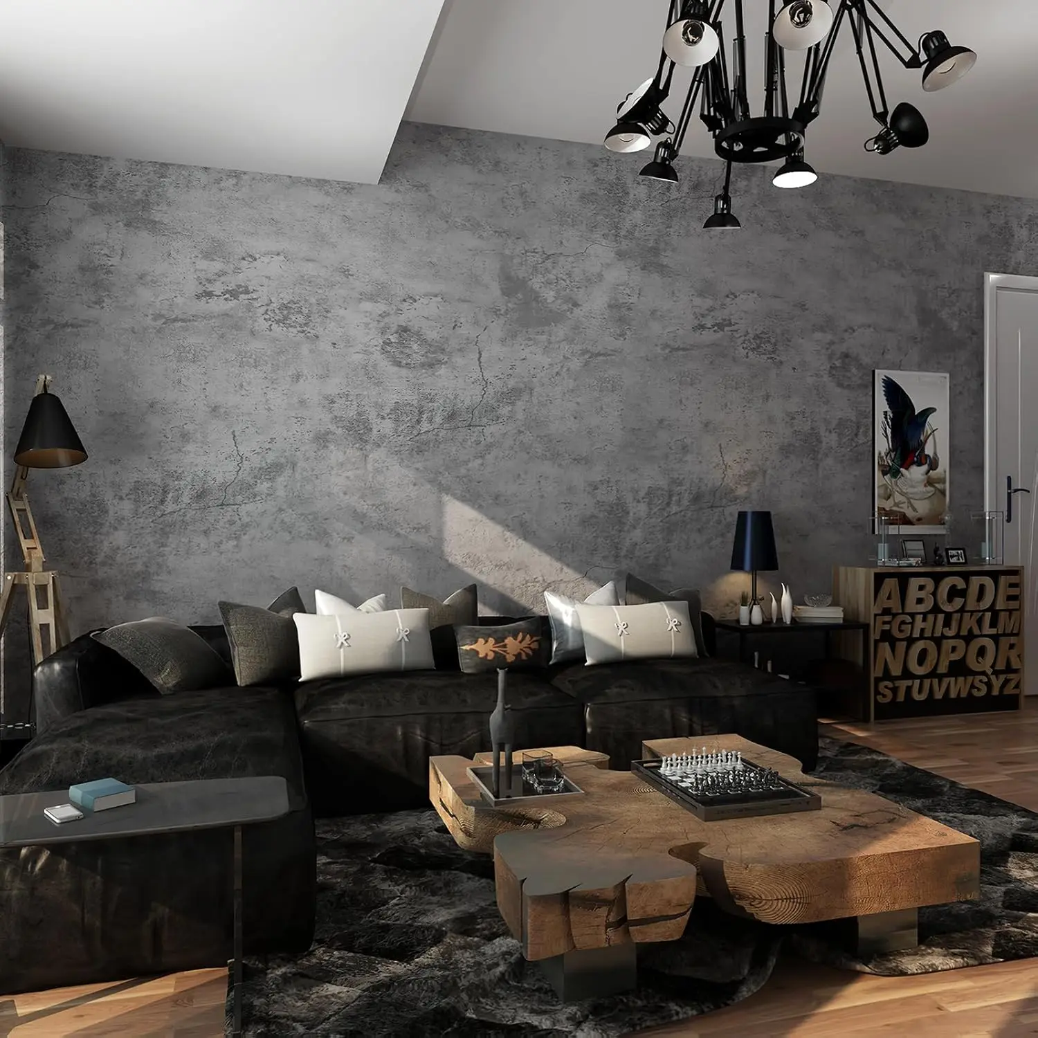 

59CM Self-adhesiveWaterproof Wallpaper PVC Oil Proof Kitchen Wallpaper Bathroom Living Room ThickenAnti-slip Floor Sticker Decor