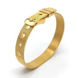 Stainless Steel Fashion Bangles Titanium Steel Watch Strap Adjustable Bracelet Fashion Women Jewelry Trend Accessories Gift