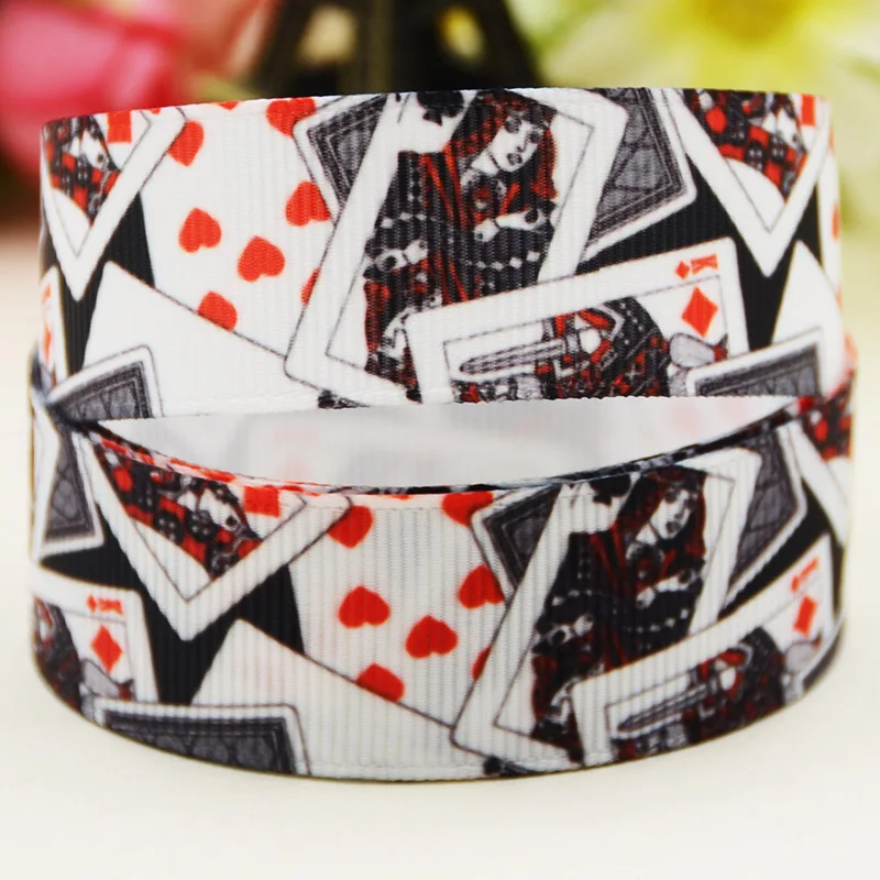 22mm 25mm 38mm 75mm POKER & Magic Cartoon printed Grosgrain Ribbon party decoration 10 Yards