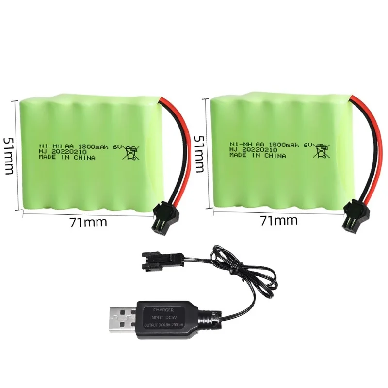 6v 1800mAh NiMH battery SM/JST/ Tamiya/6V USB for R/C toys stunt cars R/C truck R/C boat R/C tank remote controlled vehicle