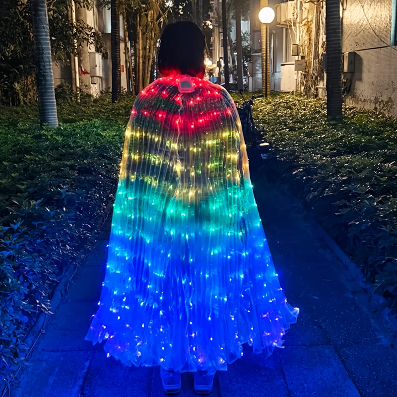 LED Bunte Leuchtumhang Tänzer Leuchtende Schmetterling Bauchtanz Flügel Bühne Leistung Tanz Karneval Kostüme Foto Prop