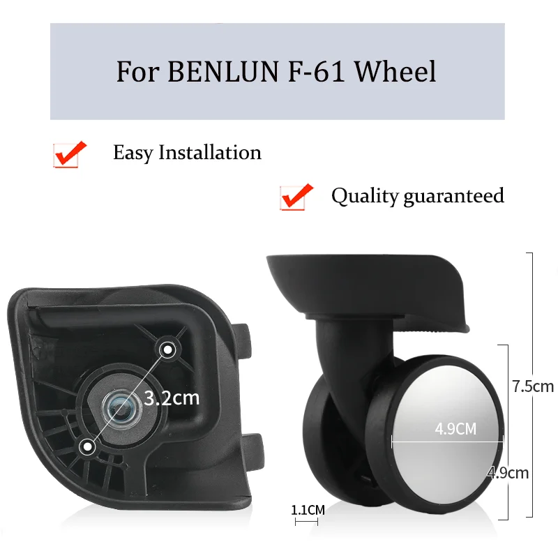 

Suitable For BENLUN F-61 Universal Wheel Trolley Case Wheel Replacement Luggage Pulley Sliding Casters wear-resistant Repair