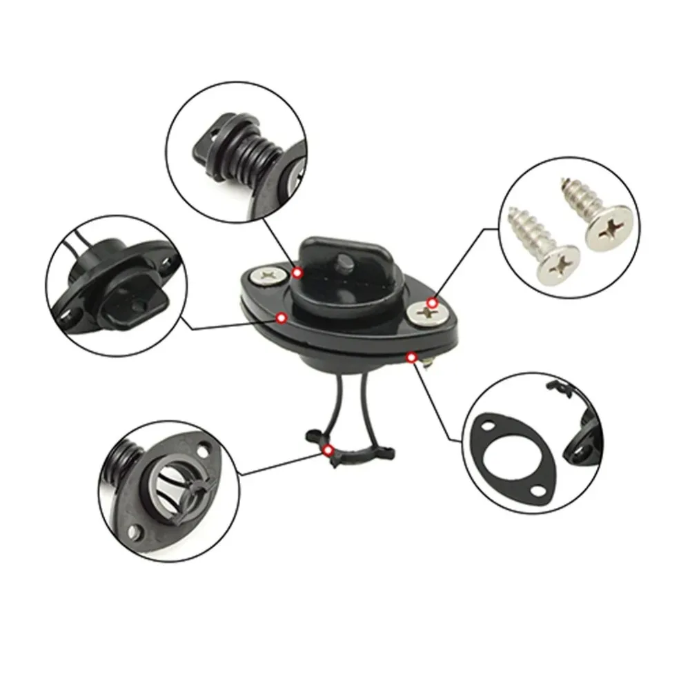 Black Marine Drain Plug PP Accessories Drainage Sealing Plugs Bung Hull Hole Boat Accessories For Kayak Canoe Peddle Marine Boat