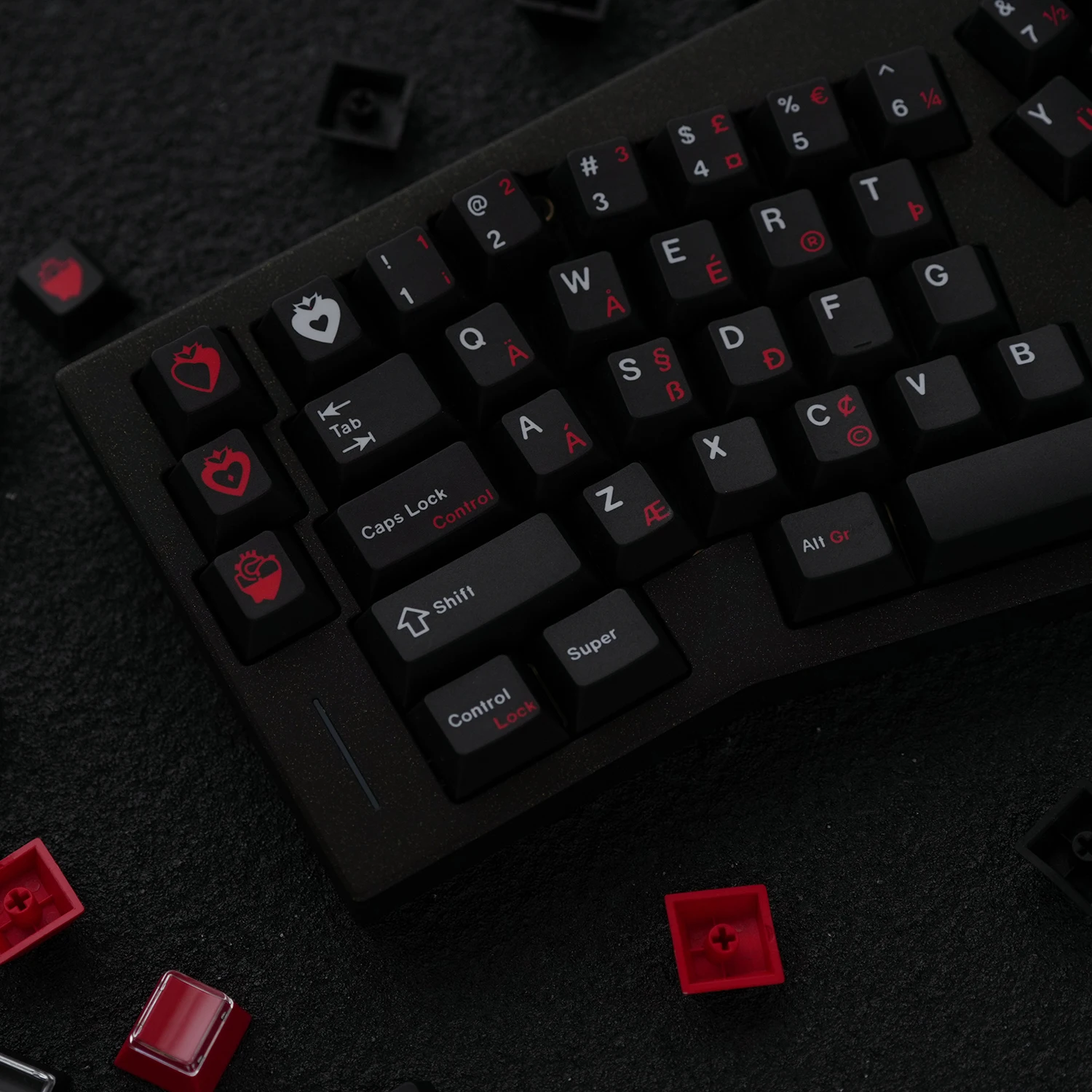 ‌ JKDKeys KM Heartrending PBT irish ROB Copritasti - Profilo Cherry, All-Sub Dye 179 tasti, Multi-Layout (ANSI/ISO/WKL/Alice)