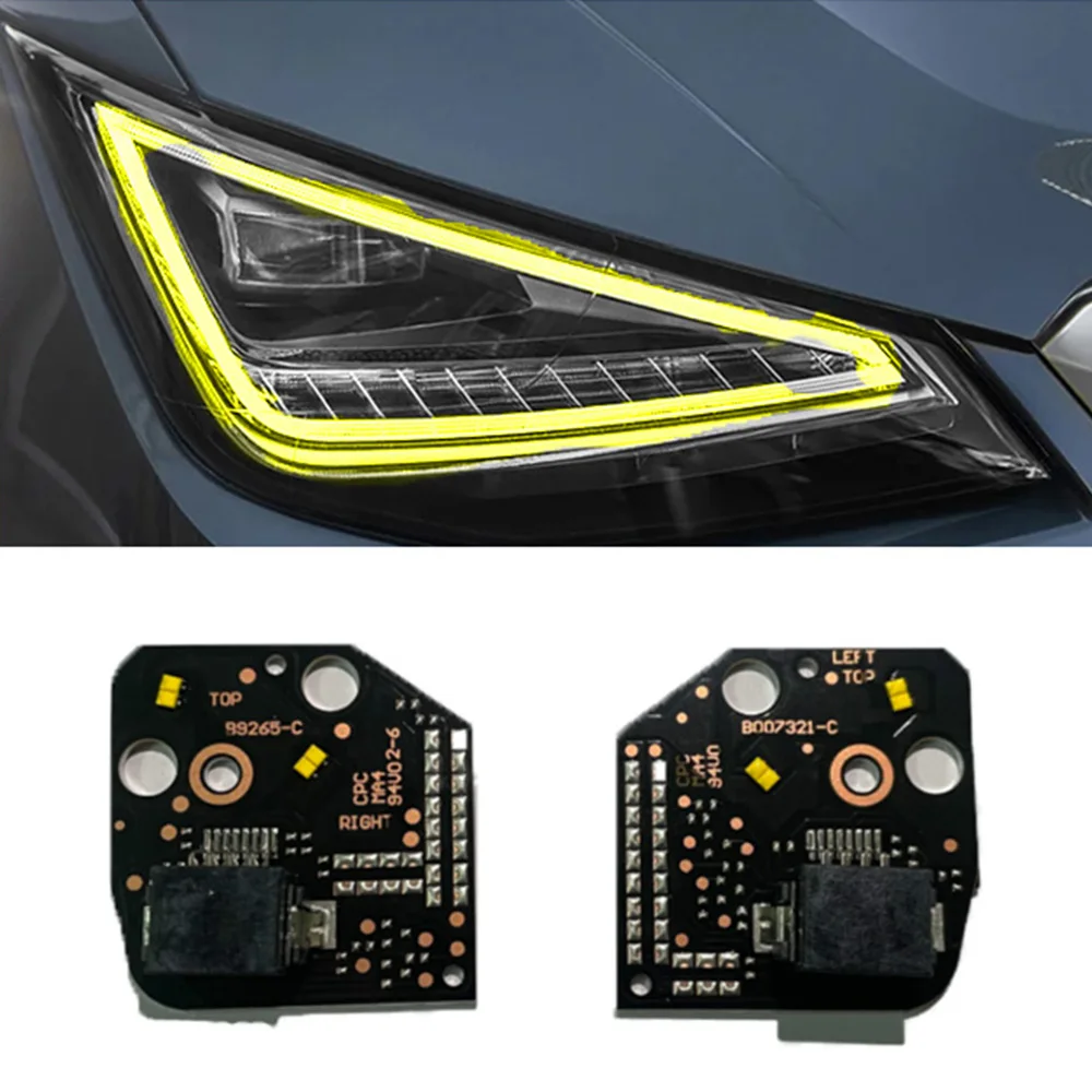 

Желтые дневные ходовые огни DRL Module 5F 0941476 5F 0941475 ДЛЯ 2013-2016 Seat Leon MK3 5F Cupra автомобильные аксессуары Фара