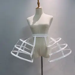 Di alta qualità bianco rococò Crinoline sfrench Hollow Cage Pannier 3 cerchi sottogonna gonna corta taglio frontale vittoriano