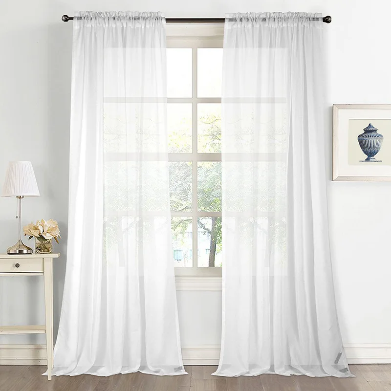 300cm Height Tulle Curtains for Living Room Sheer Solid Color Bedroom шторы Kitchen Study Rideaux pour le salon Custom Made