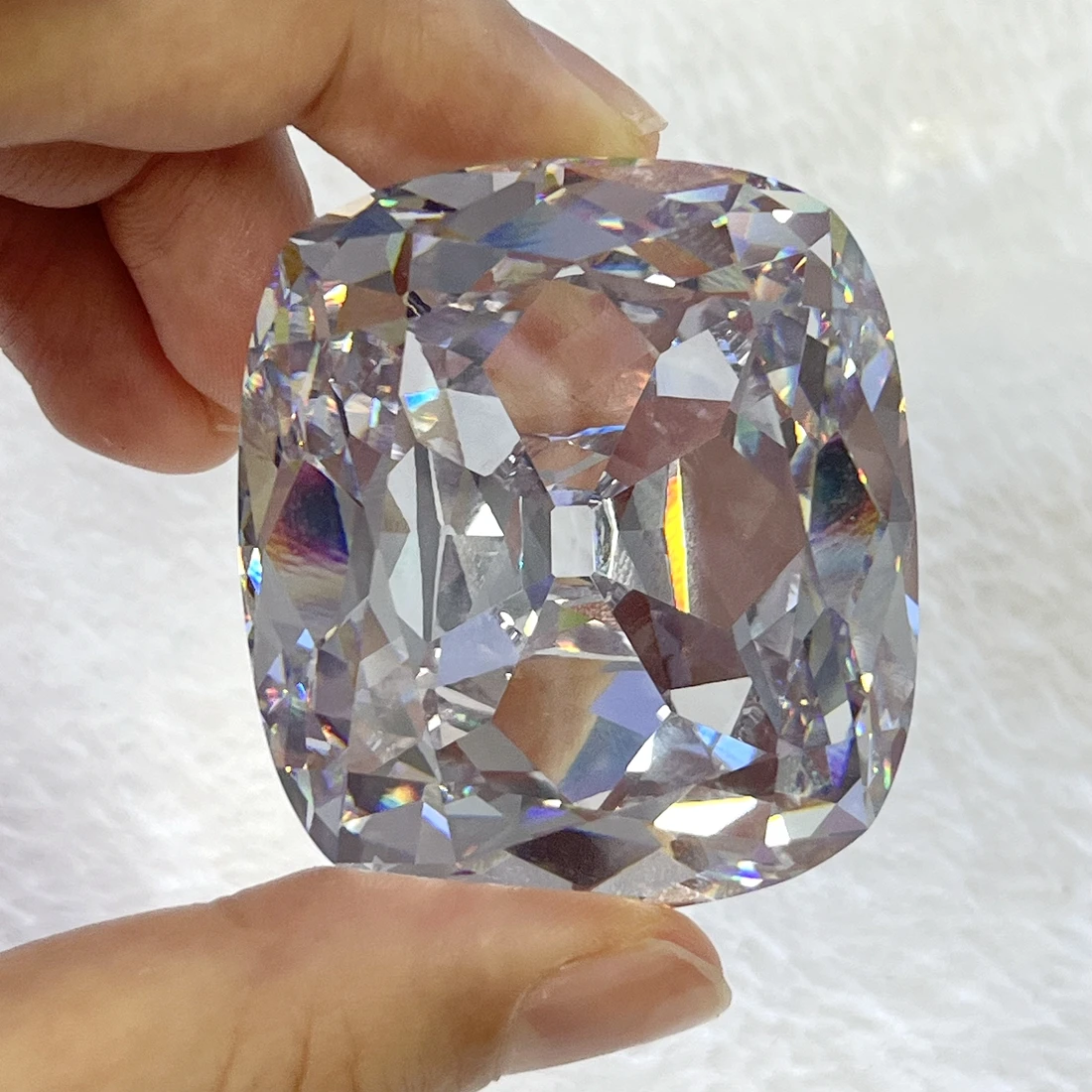 40.8x45.4mm Cushion Cut Cubic Zirconia White Cullinan Zircon Stone Synthetic CZ Loose Gemstone