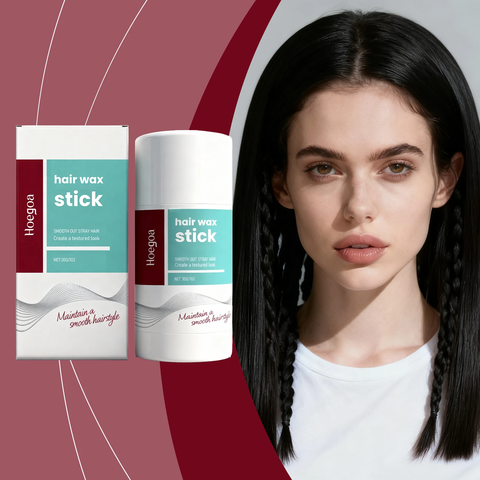 

Matte Styling Wax Stick for Hair Gentle Lightweight Non-Greasy Helps Create Natural Matte Finish with Shiny Hairstyles