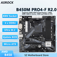 B450M Pro4-F R2.0 ASROCK AMD B450 Motherboard Support AM4 Socket Ryzen 5 5600X 7 5800X 5 5600G 9 5900X 3 3200G SATA3 Micro ATX