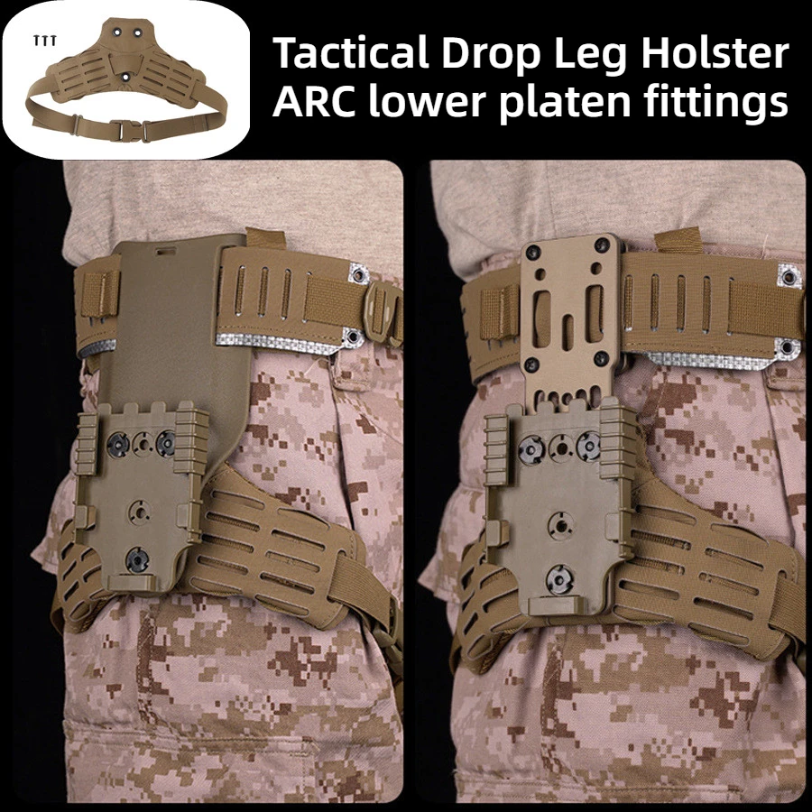 ARC Tactical Drop Leg Holster Thigh Belt Platform Gun Holster Adapter Base for Glock 17 19 M9 Waist Platform Quick Locking