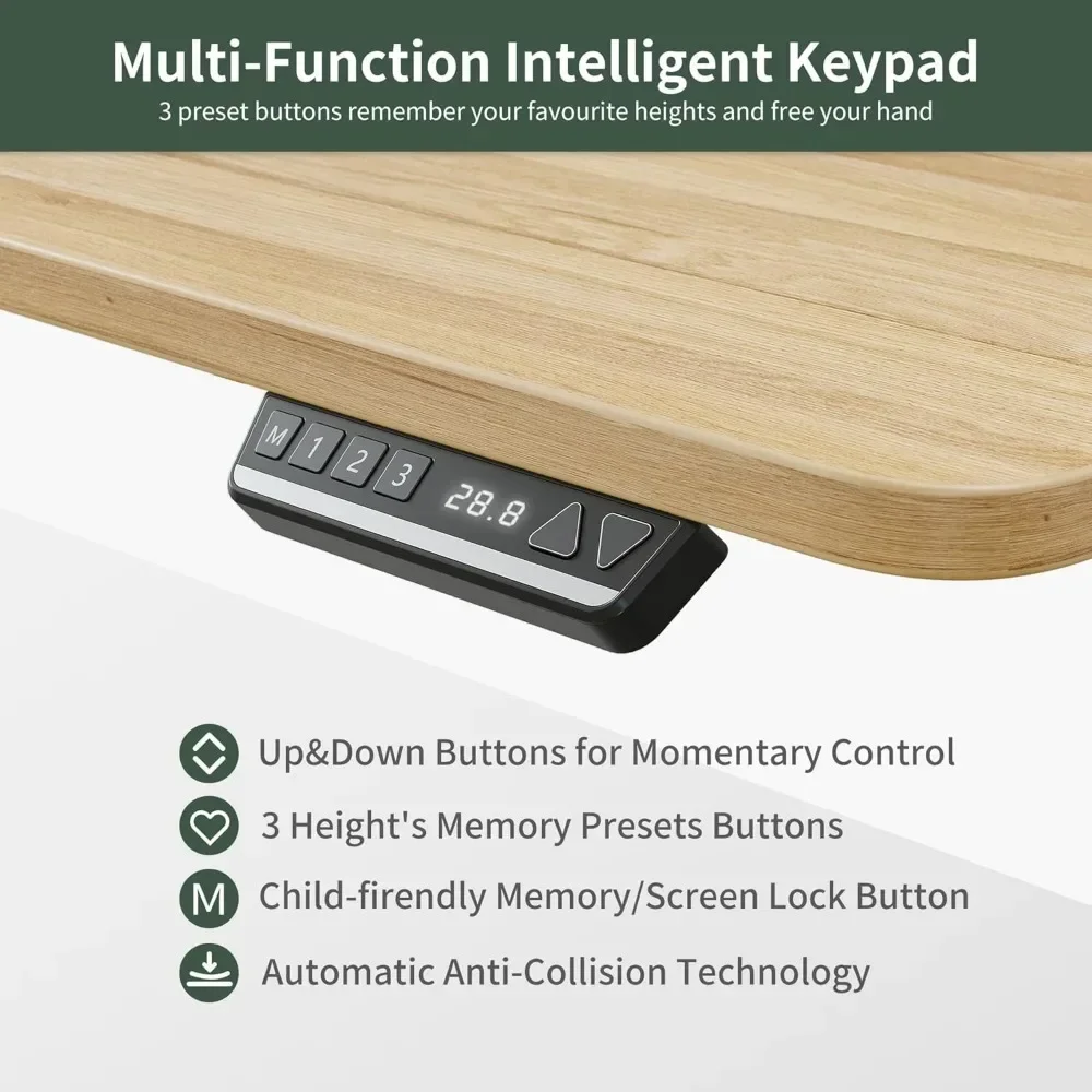 75"L Shaped Standing Desk With 5 Drawers,Reversible Electric Standing Gaming Desk Adjustable Height,White Frame/Light Walnut Top