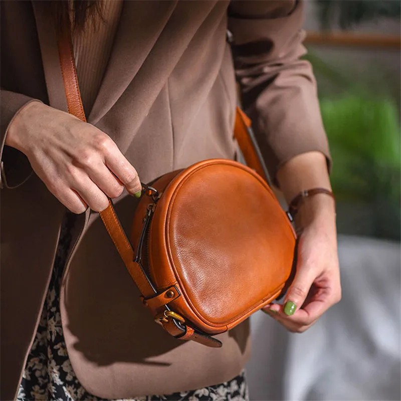 Simple designer luxury natural genuine leather ladies' small shoulder bag high quality first layer cowhide women's crossbody bag