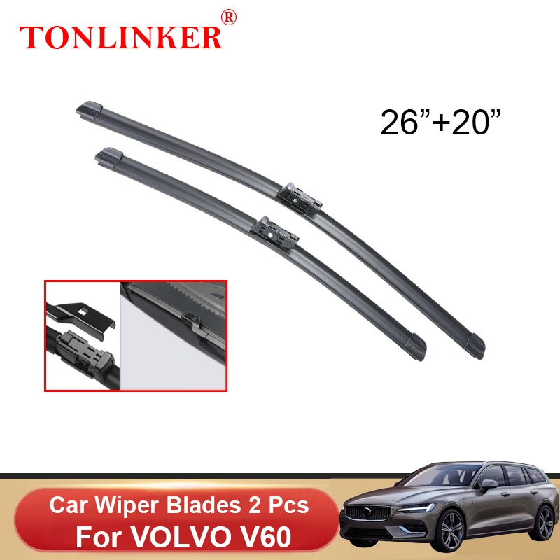 TONLINKER Car Wiper Blades For VOLVO V60 2011-2018 2019 2020 2021 2022 D3 D4 T5 T6 T8 Car Accessories Front Windscreen Wiper