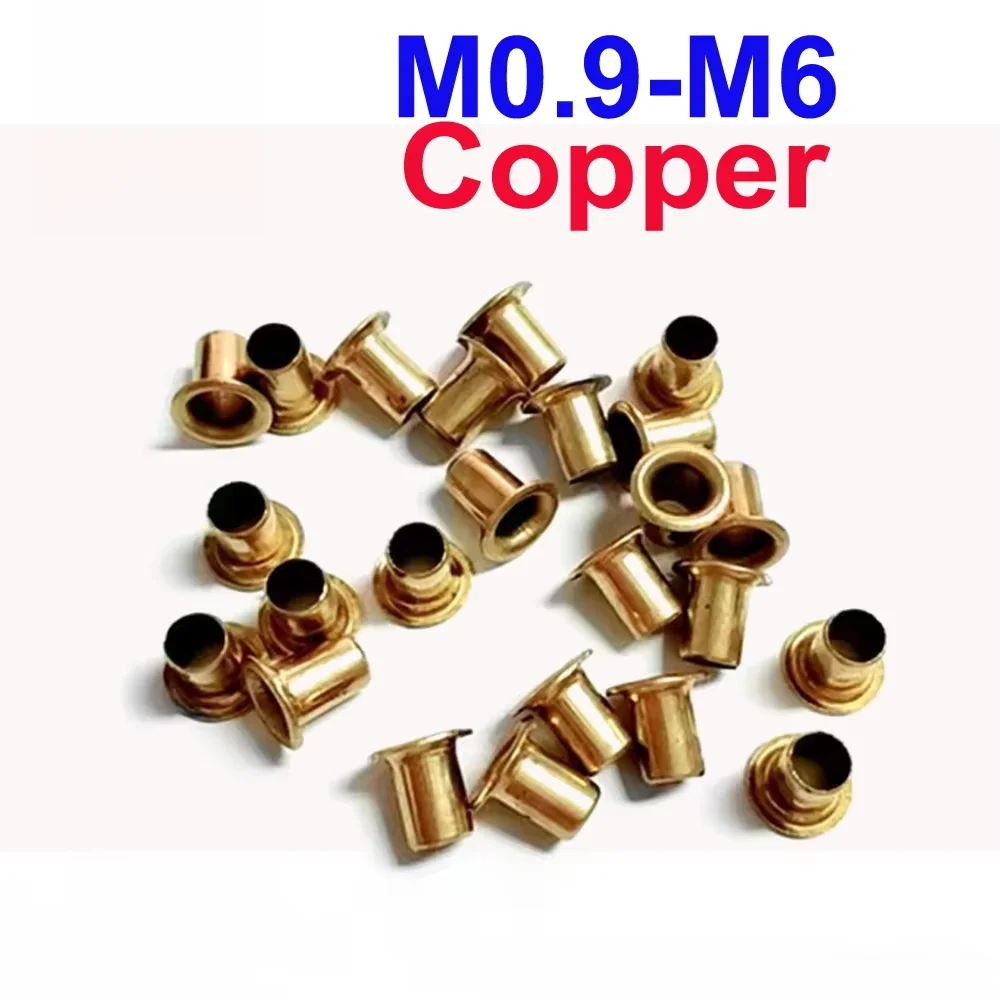 

M0.9- M6 Hollow Rivet Copper Chicken Eye Circuit Board Pcb Nail Through-hole Tubular Rivet Nut Through-hole Rivet Washer