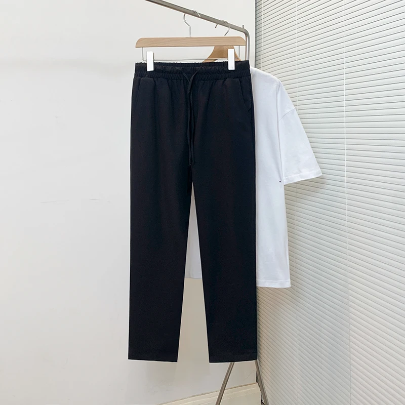 

MRCYC Ice Silk Nine-Piece Men's Casual Pants Teenage Trendy Color Youthful Vitali Sle Mid-High Waist Non-Stretch