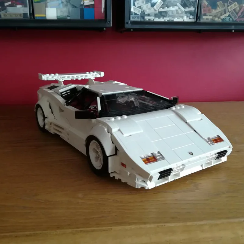 1308 قطعة MOC لامبورغينيز Countach QV الخالق نموذج اللبنات لعبة الهندسة المعمارية لتقوم بها بنفسك هدية الكريسماس فكرة التعليم للأطفال #3
