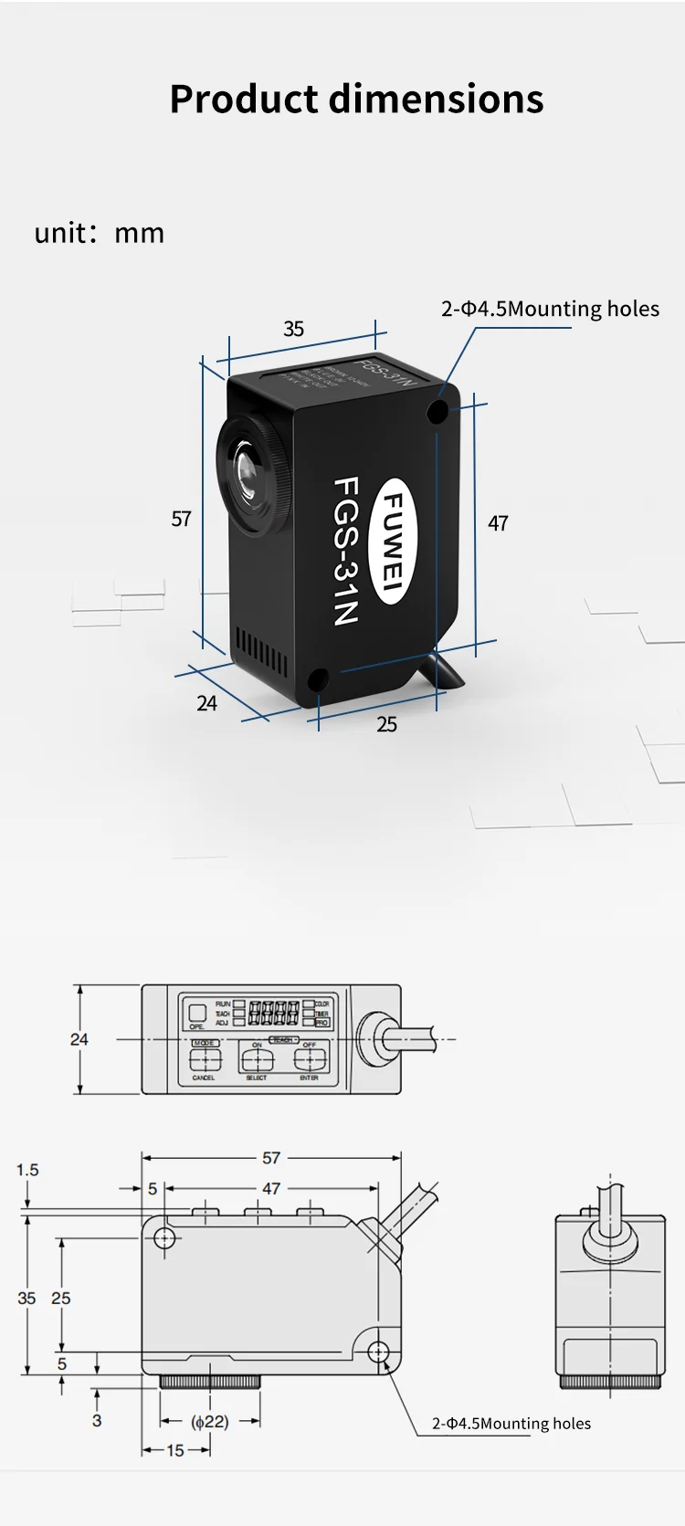FGS-31N Infrared High-Precision Measurement Color Label Recognition Color Sensor High Accuracy Identifying Photoelectric Sensors – Detail 10