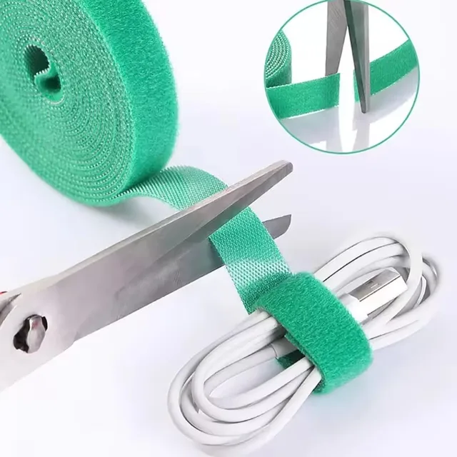 1 rolo de fita de fixação reutilizável, organizador de cabos multiuso, armazenamento de fios de computador e TV, gravata de gerenciamento de cabos de dados