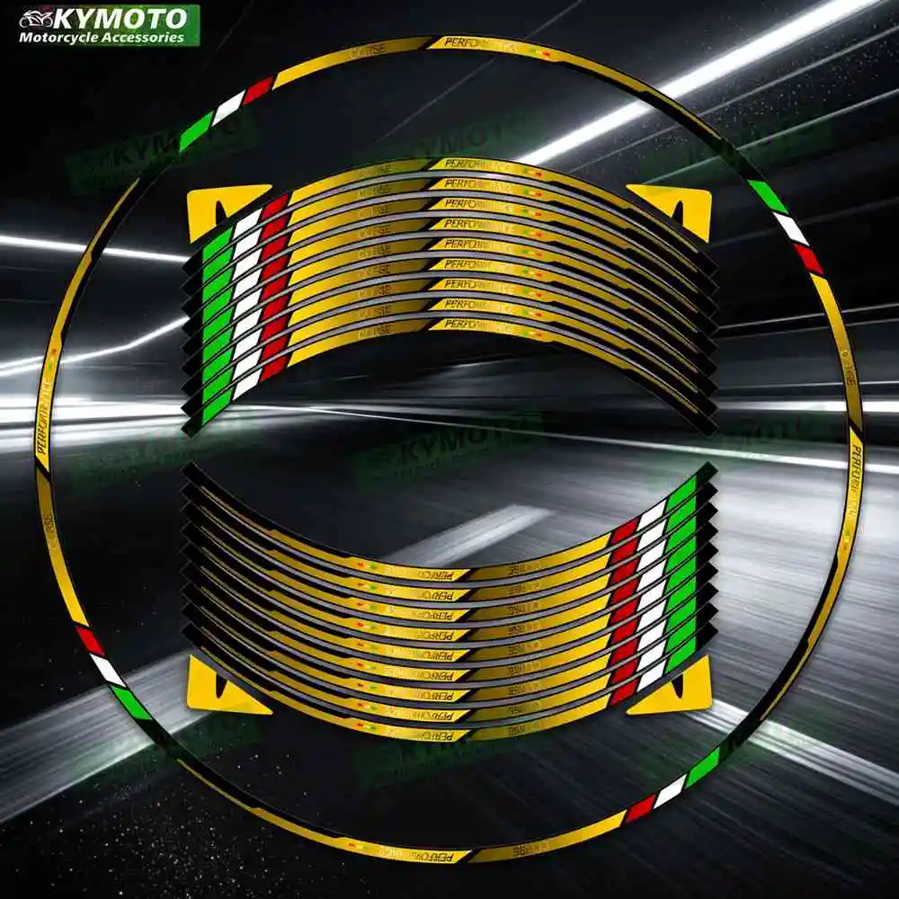 Reflective motorcycle wheel decals for v2 v4 848 1098 1198 899 1199 959 1299 17-inch front and rear wheel fairings and rims