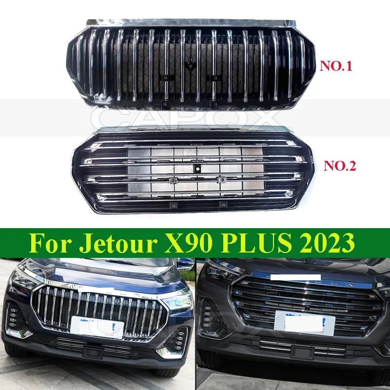 CAPQX Front Bumper Grill Mask Radiator Grille For Jetour X90 PLUS 2023 Medium Net Racing Grills Auto Grille With Camera Hole