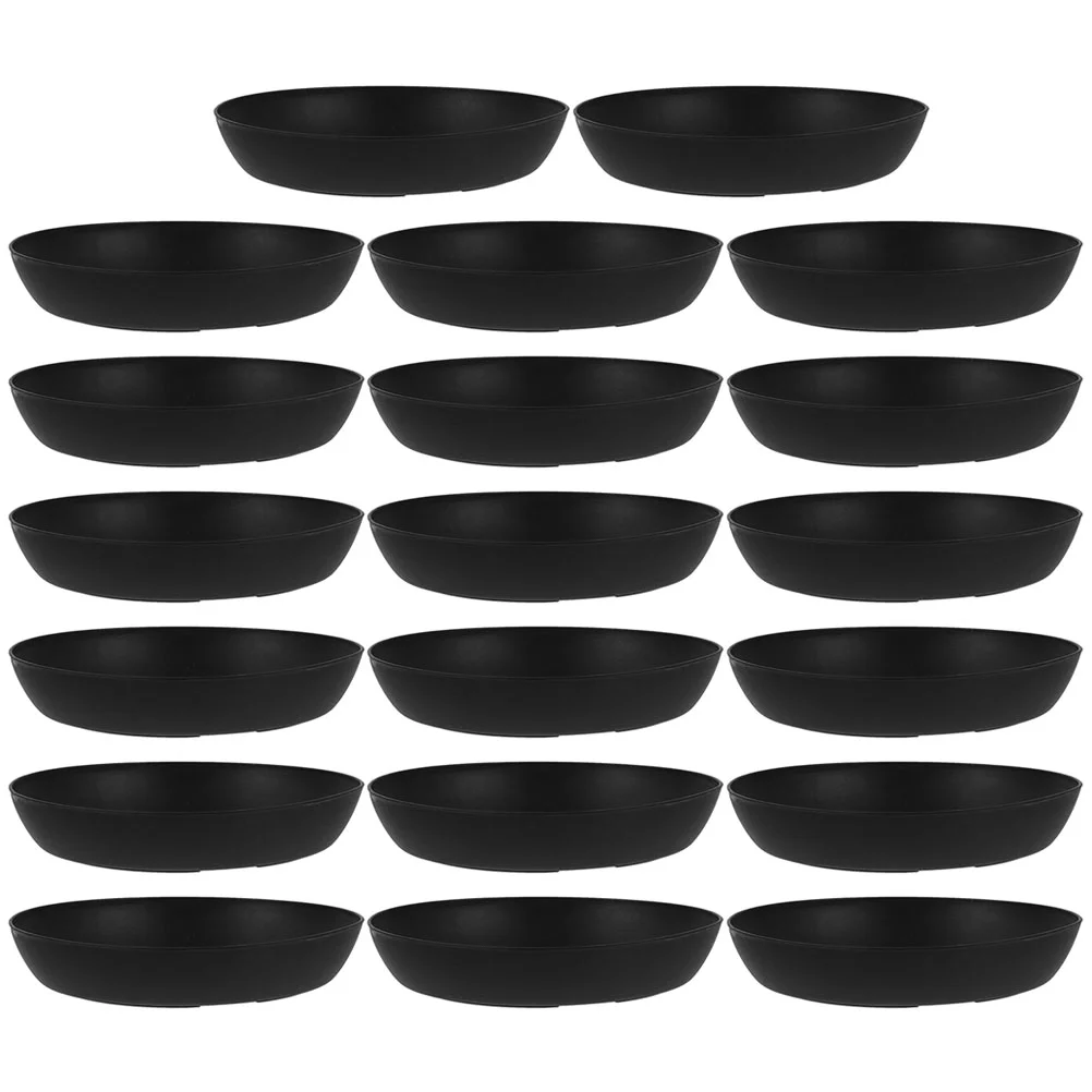 20 Pcs Seedling Tray (black) 20pcs Succulent Flower Pot Planters Plants Water Juicy Saucers Plastic Drip Trays Plate