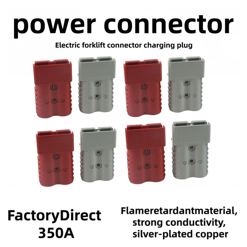 350A high-current bipolar quick-connect/disconnect battery connector with silver-plated copper terminals