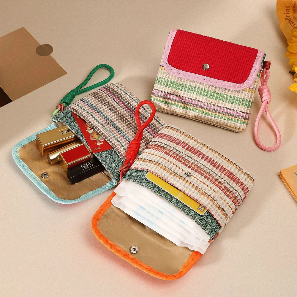 Data Cables Organizer Sanitary Pads Bag Large Capacity Contrast Color Cosmetic Bag Multipurpose Napkin Pouch Storage Bag
