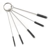 5Pcs/Set Stainless Steel Nylon Cleaning Brush for Weed Pipe Clean Glass Hookah Smoking Pipe Cleaning Brush Tobacco Accessories