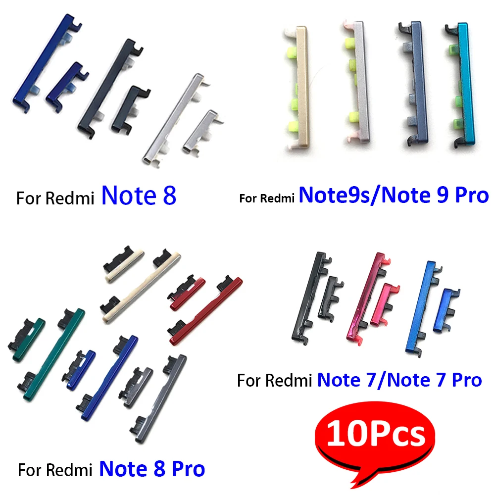 10Pcs/Lot,NEW Power Button + Volume Side Button For Xiaomi Redmi Note 8 9 Pro 9S Note 7 Pro 8T 9T Volume Power Button Side Key