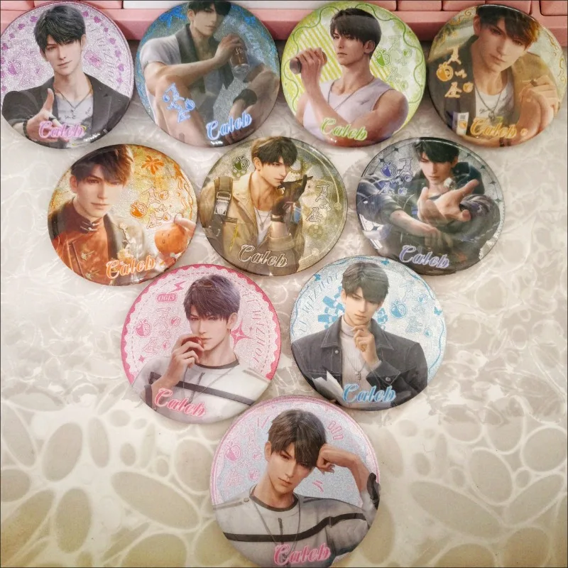 10Pcs/Box Anime Game Love and Deepspace Caleb Xia YiZhou Cosplay Badge Pin Tinplate Brooch Accessories Prop Birthday Gift