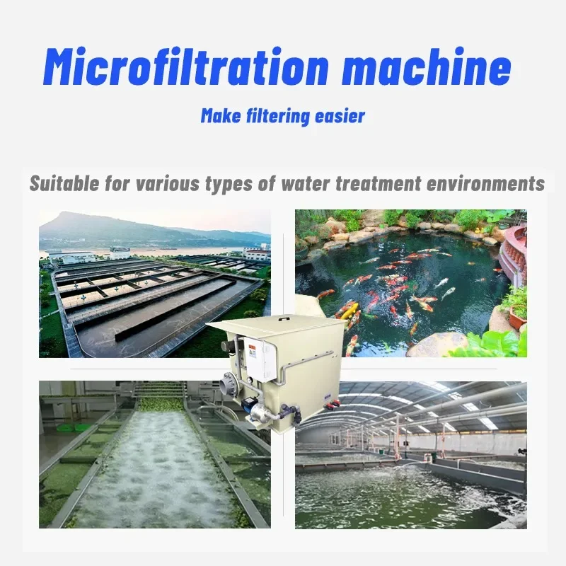 Gold Seller Fish Pond Water Treatment Machinery Micro Drum Filter Koi Pond Biological Filtration System Microfiltration Machine