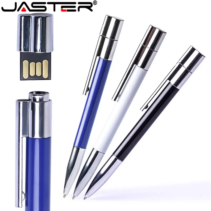 

JASTER NEW Metal Ball Point Pen Stick Usb 128GB Flash Drive 2.0 8GB 16GB 32GB Memory Sticks Pendrives Business Gift Thumbdrive