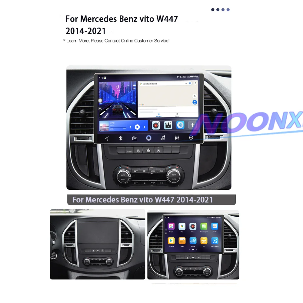 Android 13.0 For Mercedes Benz Vito 3 W447 2014-2021 QLED 2K Screen 1920*1200 Car Radio Multimedia Player Carplay GPS Navigation