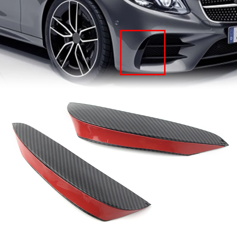 1Pair Car Front Bumper Splitter Side Fog Light Canard Vent Flaps Trim For Mercedes Benz W213 E-Class E200 E300 E350 2016-2020