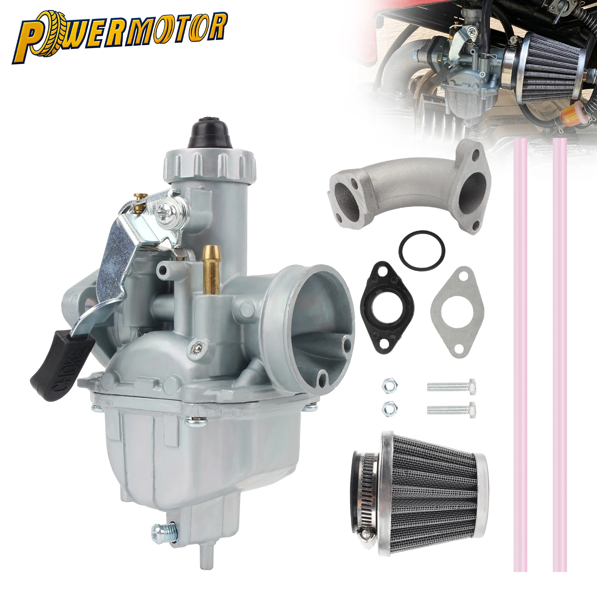 

Motorcycle VM22 Carburetor Performance Modified Carb With Intake Kit For Honda 212cc GX160 GX200U 196cc KT196 Pit Bike Go Kart