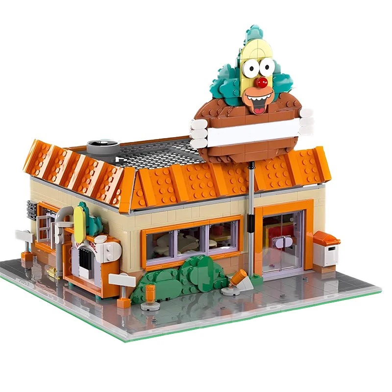 Bricklink idéias cidade casa simpsoned krusty hambúrguer springfield igreja escola primária arquitetura conjuntos blocos de construção brinquedos