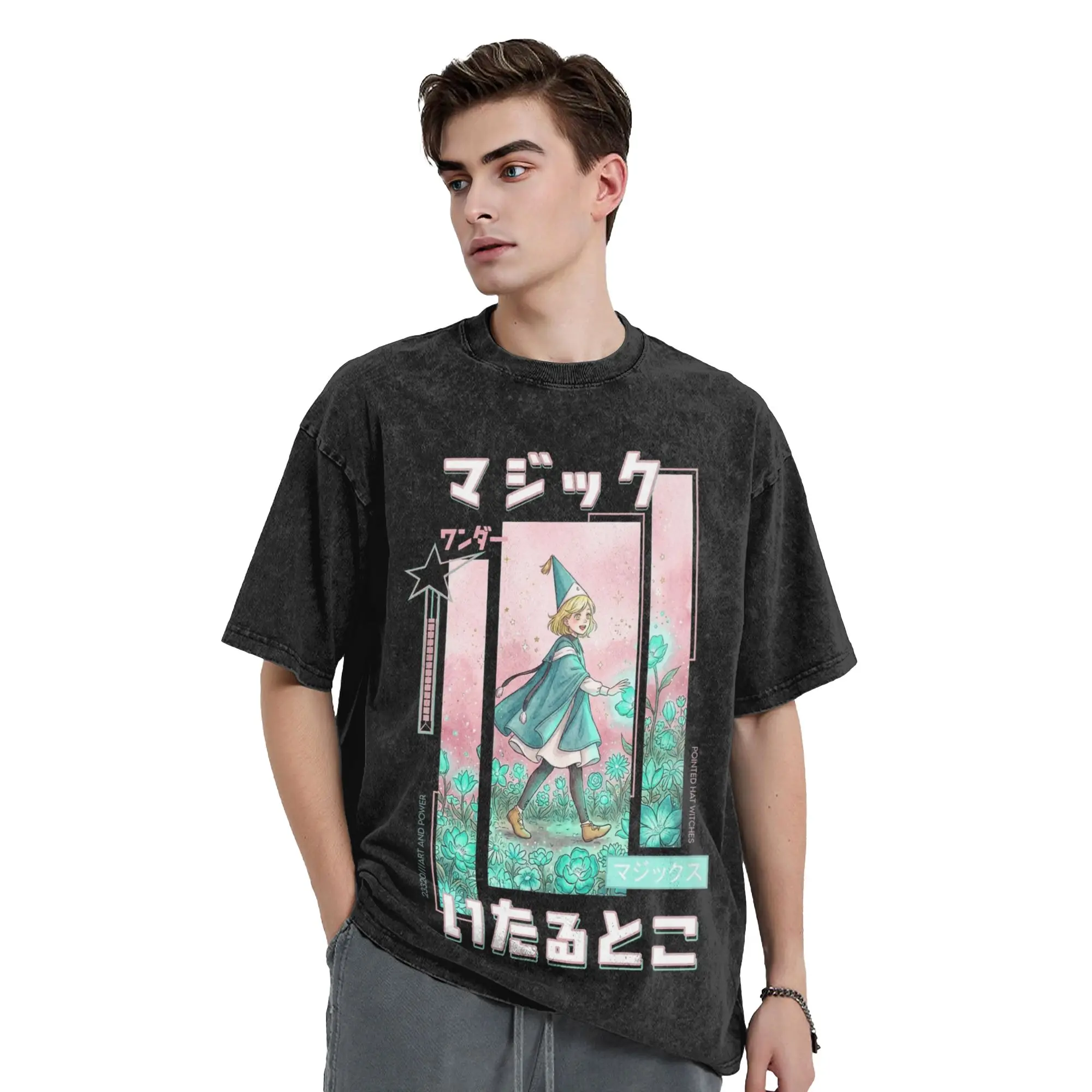 Coco Witch Hat Atelier Anime Washed T Shirts Streetwear  Fashion T-Shirt  Tee Shirt Men Women Short Sleeve Street Summer