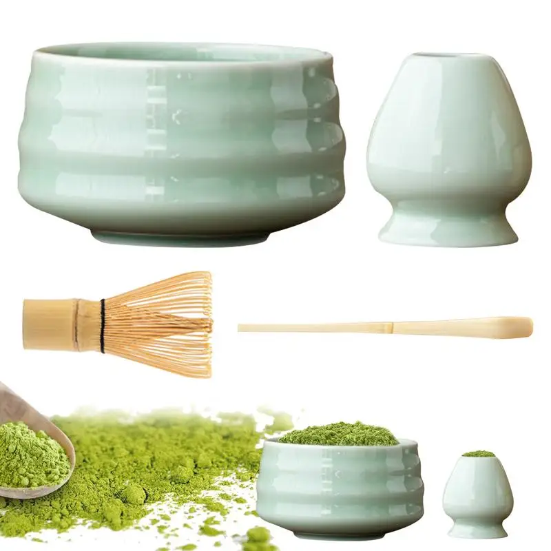 Matcha Tea Set Japanese Matcha Whisk Set 4pcs Traditional Matcha Accessories For Beginners Make Delicious Matcha Tea