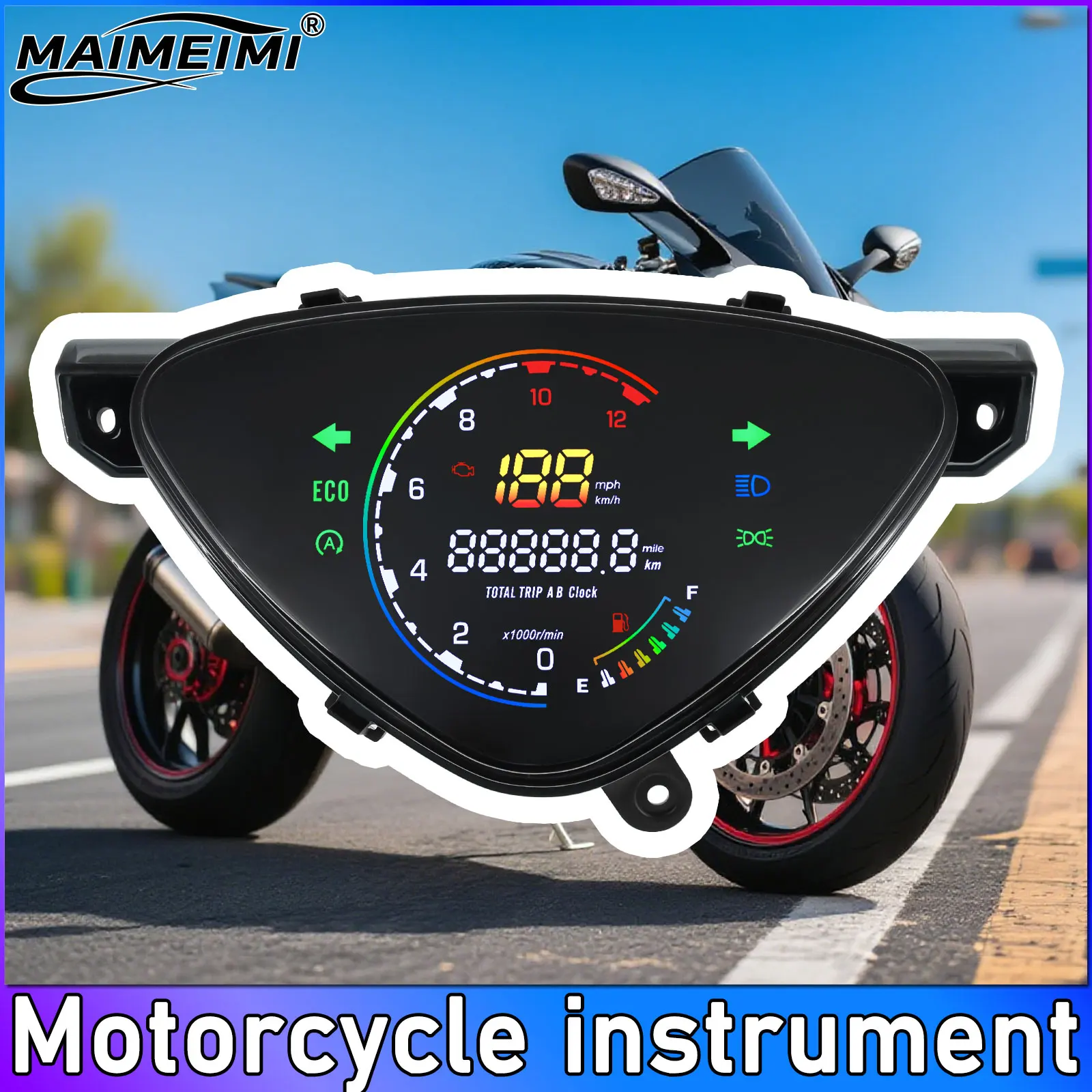 

Digital LED Meter Speedometer KMH MPH Odometer Tachometer 12000 RPM Meter for YAMAHA Mio Sporty/Mio Amore/Mio Smile BJ
