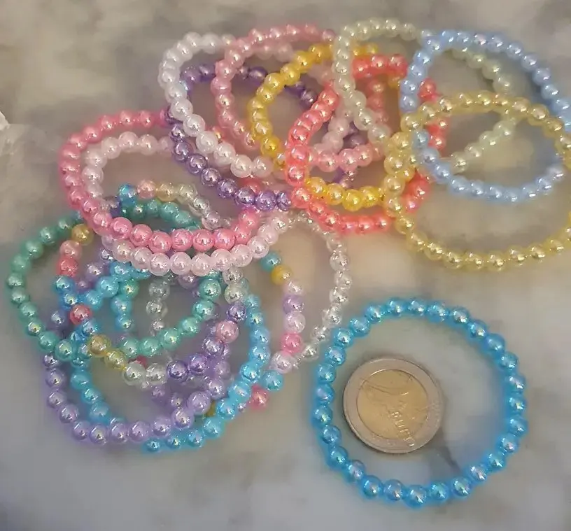 10/100Pcs Colorful Beaded Bracelets for Children Birthday Party Favors Goodie Pinata Filler Baby Shower Wedding Guest Treat Gift photo review