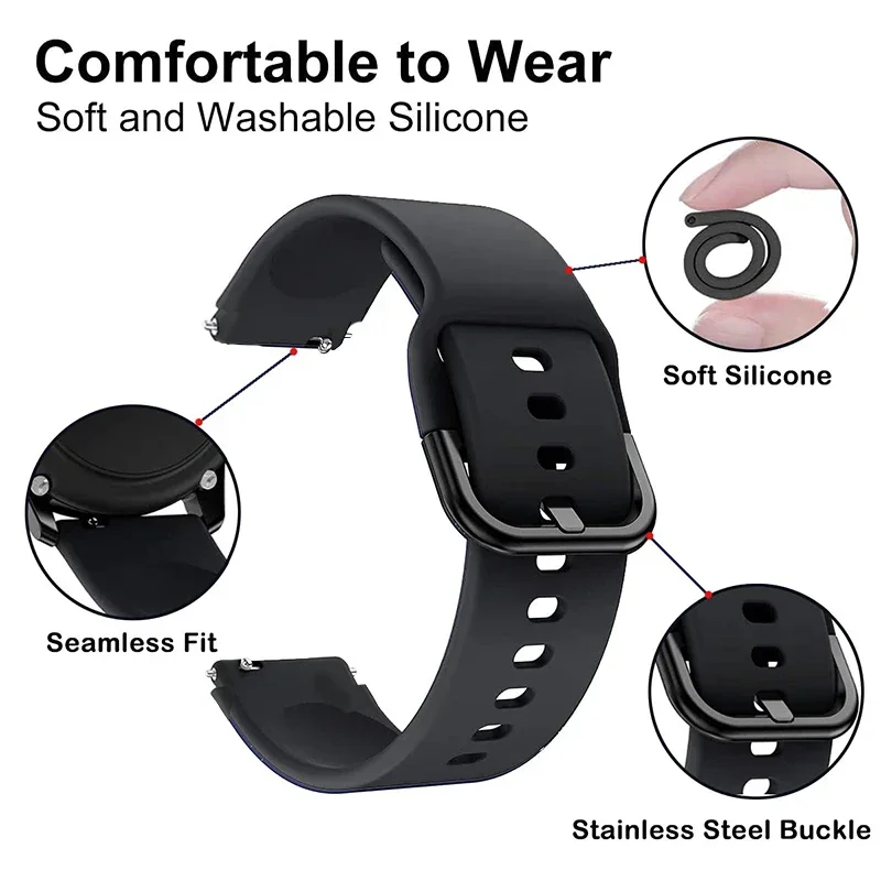 Compatible with Garmin Vivoactive 4s Band for Women Men 18mm Quick Release Silicone Replacement Band Suitable for Garmin Venu 3S