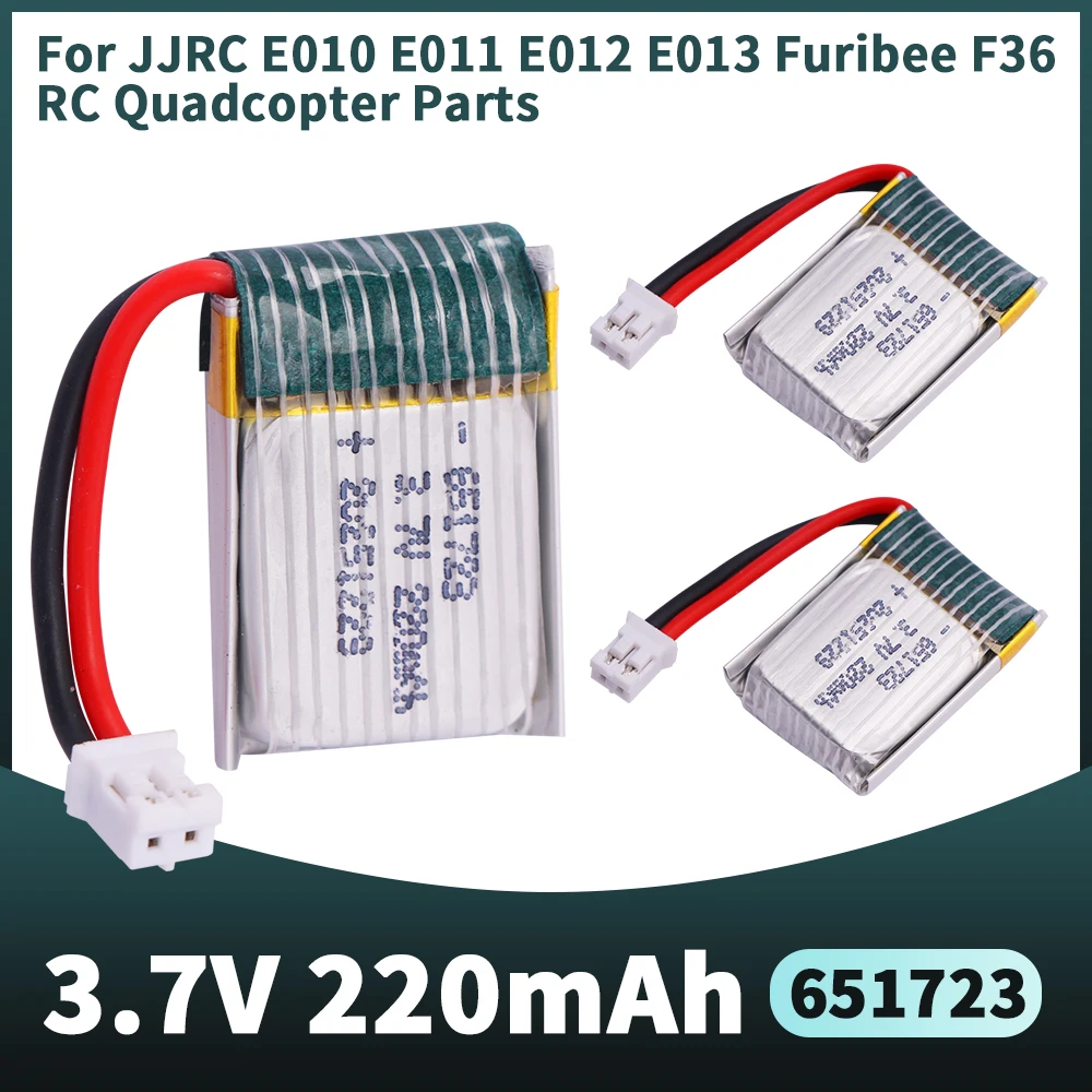 

3.7V 651723 220mah for H20 S8 M67 U839 RC Quadcopter helicopter spare parts 3.7V LiPo battery for H20 toys Drones batteries