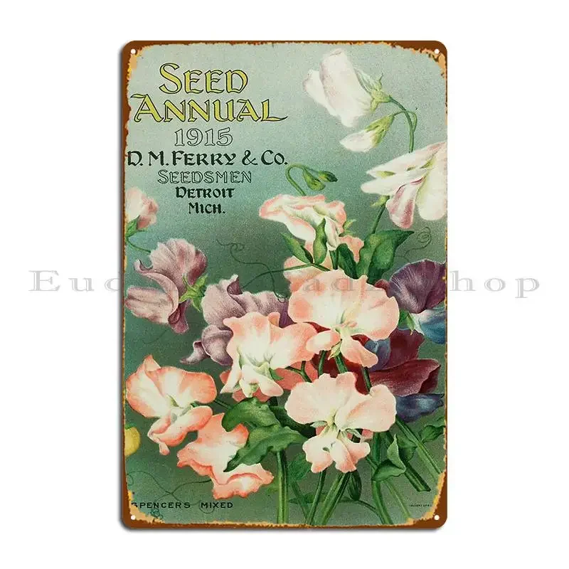 Vintage Seed Pack Botanical Art Metal Sign Club Print Club Garage Decoration Cinema Tin Sign Poster